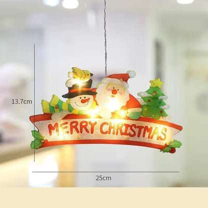 Decoratiune de Craciun pentru fereastra Klevo, Merry Christmas, cu LED-uri, 24 cm, alb cald