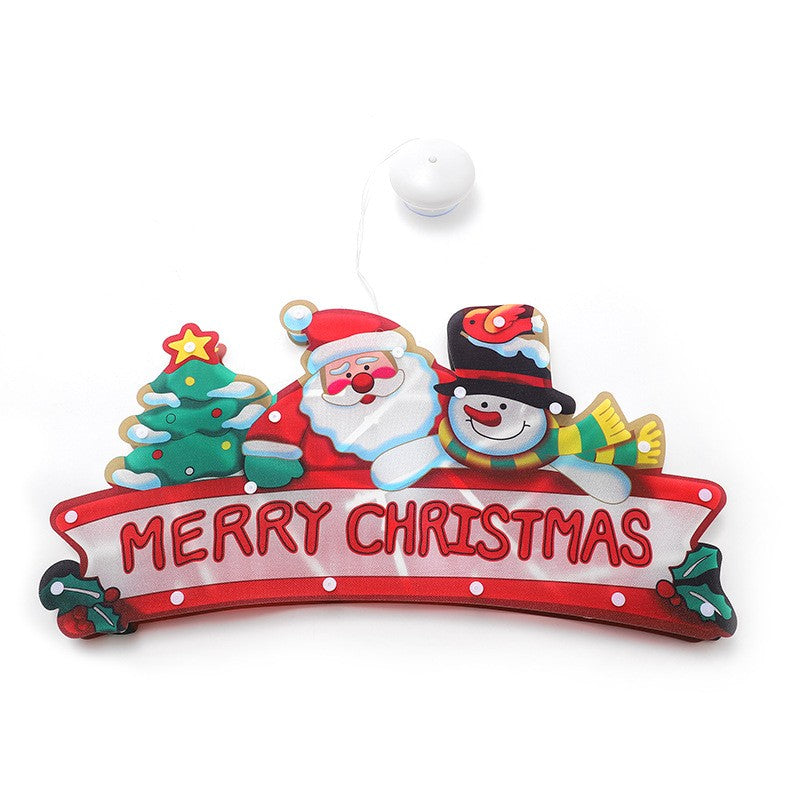 Decoratiune de Craciun pentru fereastra Klevo, Merry Christmas, cu LED-uri, 24 cm, alb cald