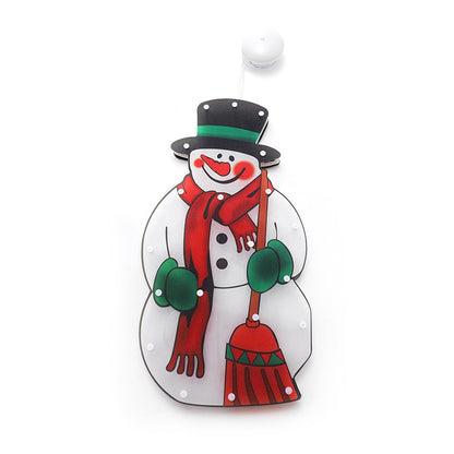 Decoratiune de Craciun pentru fereastra Klevo, om de zapada, cu LED-uri, 26 cm, alb cald