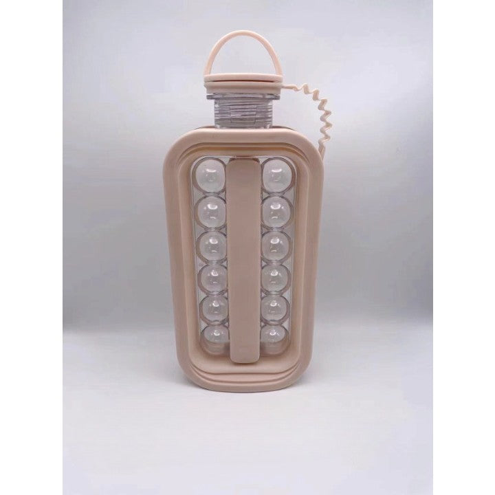 Forma pentru Gheata 2 in 1 Portabila, Klevo, sub Forma de Sticla, Sfere, Diametru 3 cm, Multifunctional, 17 Bilute, 27.5 x 11.4 x 5.5 cm, Culoare Roz Pal