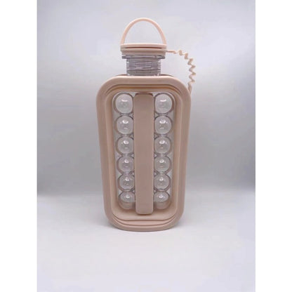 Forma pentru Gheata 2 in 1 Portabila, Klevo, sub Forma de Sticla, Sfere, Diametru 3 cm, Multifunctional, 17 Bilute, 27.5 x 11.4 x 5.5 cm, Culoare Roz Pal