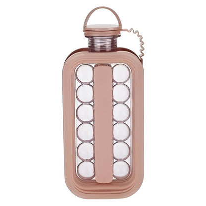 Forma pentru Gheata 2 in 1 Portabila, Klevo, sub Forma de Sticla, Sfere, Diametru 3 cm, Multifunctional, 17 Bilute, 27.5 x 11.4 x 5.5 cm, Culoare Roz Pal