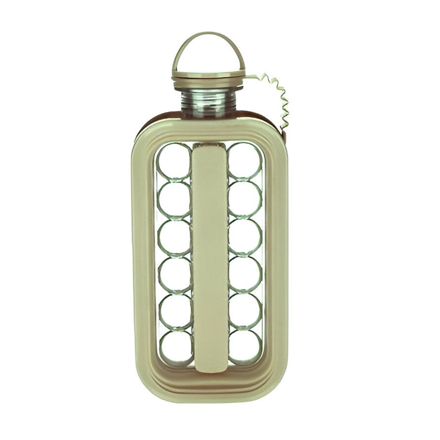 Aparat de gheata portabil 2 in 1, Klevo, tava din sticla, diametru 3 cm, multifunctional, 17 cuburi de gheata, 27,5 x 11,4 x 5,5 cm, culoare alb gri