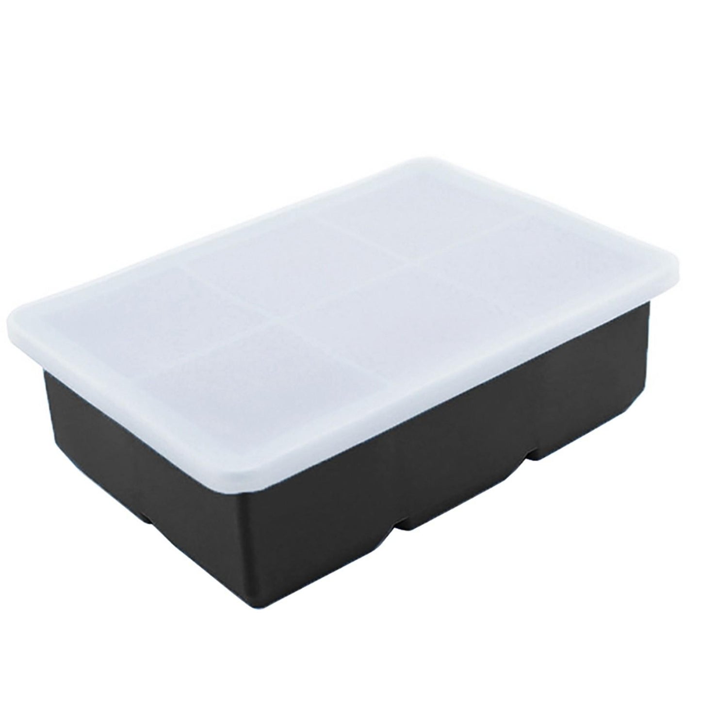 Forma pentru Gheata, Klevo, 6 Forme Patrate cu Capac, din Silicon, 17 x 12 x 6 cm, Negru