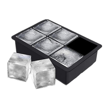 Forma pentru Gheata, Klevo, 6 Forme Patrate cu Capac, din Silicon, 17 x 12 x 6 cm, Negru