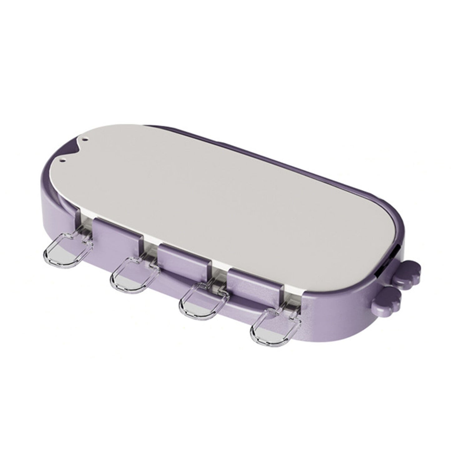 Forma pentru inghetata Klevo, 4 compartimente, forme cu animalute, materialsilicon si ABS, 21 x 12.8 x 3cm, mov