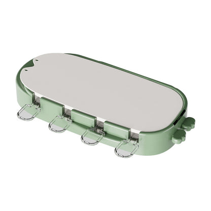 Forma pentru inghetata Klevo, 4 compartimente, forme cu animalute, materialsilicon si ABS, 21 x 12.8 x 3cm, verde