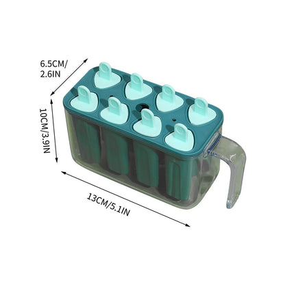 Forme de inghetata, Klevo, 8 Forme din Plastic Dur, Forma pentru Inghetata din si Sucuri Ghetate, 13 x 10 x 6.5 cm, Albastru