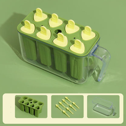 Forme de inghetata, Klevo, 8 Forme din Plastic Dur, Forma pentru Inghetata din si Sucuri Ghetate, 13 x 10 x 6.5 cm, Verde