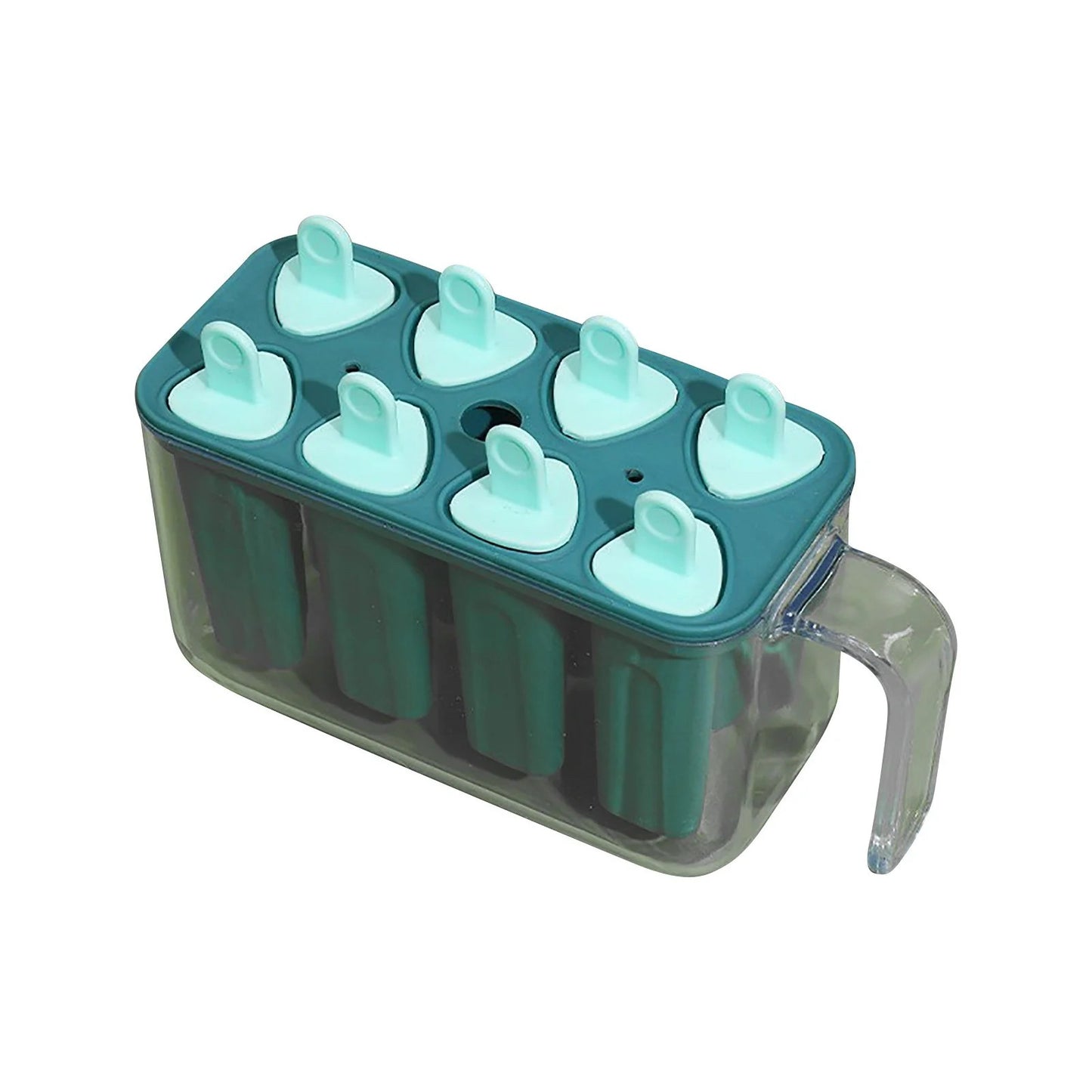 Forme de inghetata, Klevo, 8 Forme din Plastic Dur, Forma pentru Inghetata din si Sucuri Ghetate, 13 x 10 x 6.5 cm, Albastru