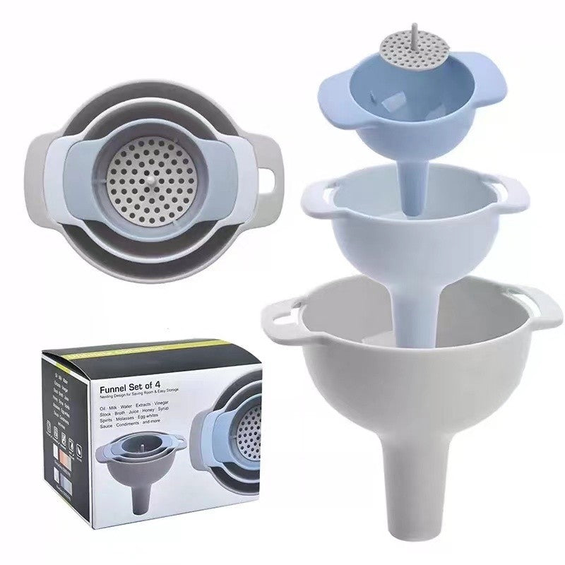 Set de Palnii Multifunctionale + Filtru, Klevo, 4 in 1, din Plastic, 11 x 10 cm, Albastru