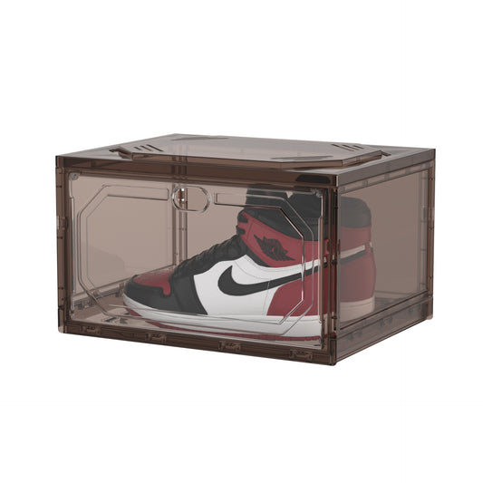 Organizator de Pantofi, Klevo, din PP+ABS, Usa Laterala Magnetica, Rezistenta la Praf, Anti-Oxidare, Utilizare Multipla, 36 x 28 x 21 cm, Gri Transparent