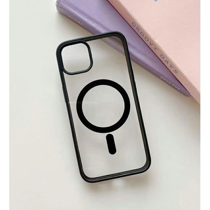 Husa MagSafe pentru Apple iPhone 14 Pro Max, Full Cover, Frosted Acrylic Color Big Hole, Magnetica, Incarcare Wireless, Klevo, Negru