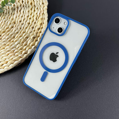 Husa MagSafe pentru Apple iPhone 11, Full Cover, Frosted Acrylic Color Big Hole, Magnetica, Incarcare Wireless, Klevo, Albastru