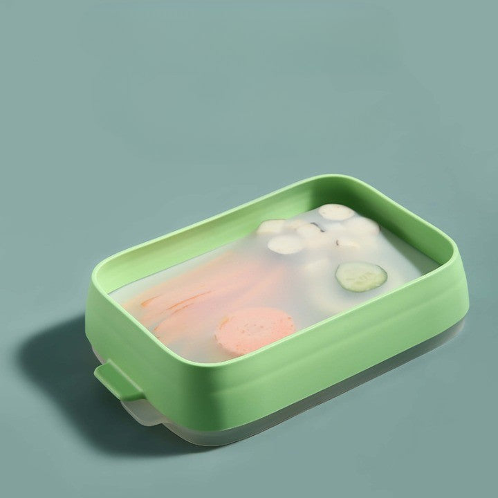 Recipient de Depozitare Alimente, Klevo, Etans, pentru Frigider, din Plastic, Mentinere Proaspata, Reutilizabil, Rezistent la Temperaturi Extreme, 22x14.7x5 cm, Verde
