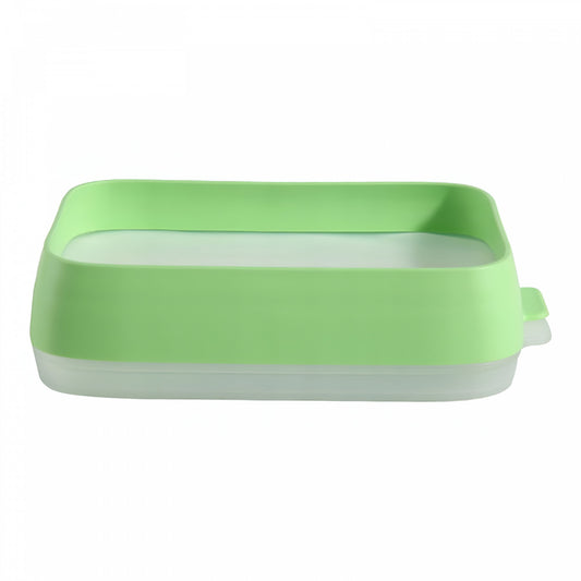 Recipient de Depozitare Alimente, Klevo, Etans, pentru Frigider, din Plastic, Mentinere Proaspata, Reutilizabil, Rezistent la Temperaturi Extreme, 22x14.7x5 cm, Verde