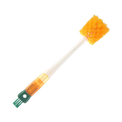 Perie 5 in 1 de Curatat Pahare, Cani, Sticle, Klevo, cu Maner Lung, Accesorii pentru Spalarea Paielor si Capacelor, Usor de Agatat, 36x7x7cm, Portocaliu-Alb