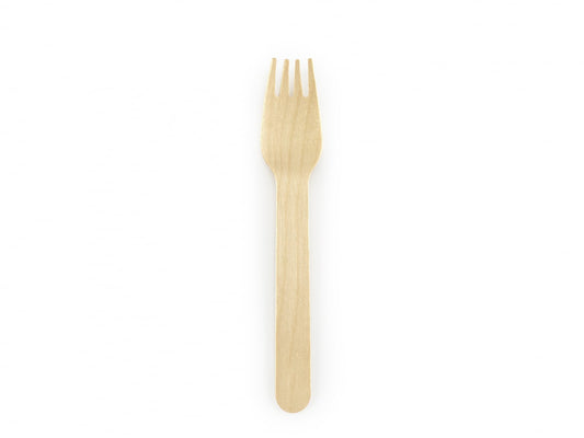 Furculițe de lemn, 15.5cm (1 set / 100 bucăți)
