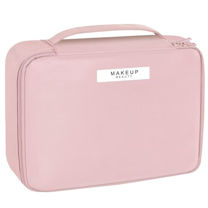 Geanta de Calatorie, Klevo, pentru Cosmetice si Articole de Toaleta, Material Impermeabil, 2 in 1, Portfard Interior Detasabil, 23 x 16 x 8 cm, Roz