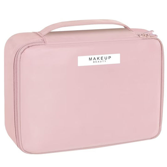 Geanta de Calatorie, Klevo, pentru Cosmetice si Articole de Toaleta, Material Impermeabil, 2 in 1, Portfard Interior Detasabil, 23 x 16 x 8 cm, Roz