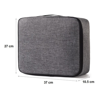 Geanta pentru Depozitare Acte si Documente, Klevo, 1 Compartiment mare cu Curele Interioare, Impermeabila, 37 x 10.5 x 27 cm, Gri