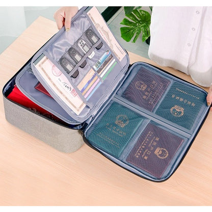 Geanta Klevo pentru Depozitare Acte si Documente, Facturi, Carduri, cu Cod de Securitate, 3 Compartimente, Impermeabila, 37 x 10.5 x 27 cm, Gri