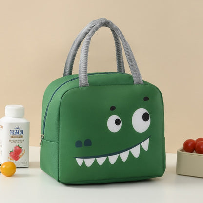 Geantă Frigorifică, Klevo, cu Desene Animat, Portabilă pentru Copii, de Prânz, din Pânză Oxford, 22x14x19 cm, Model Crocodil, Verde