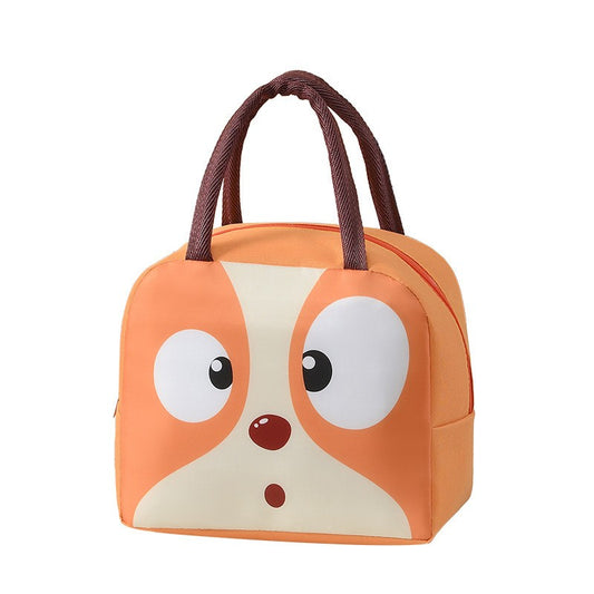 Geantă Frigorifică, Klevo, cu Desene Animat, Portabilă pentru Copii, de Prânz, din Pânză Oxford, 22x14x19 cm, Model Catelus, Maro