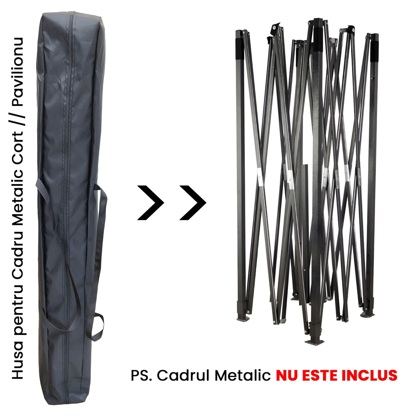 Geanta Husa de Depozitare pentru Cort Pavilion, Klevo, Husa Anti-Praf pentru Pavilion, din Poliester, 147 x 17 x 17 cm, Negru