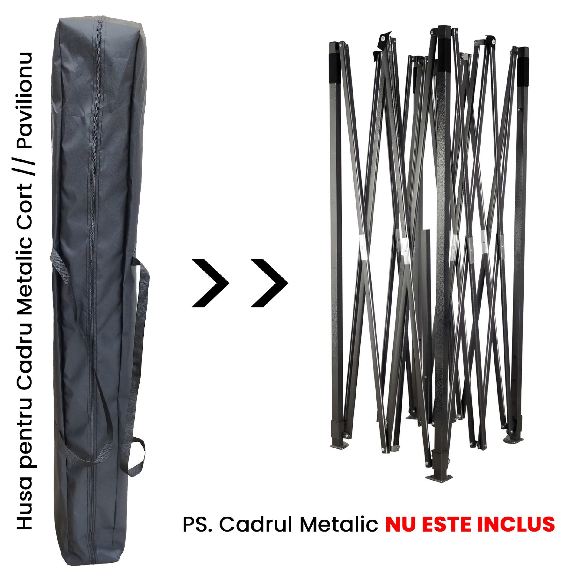 Geanta Husa de Depozitare pentru Cort Pavilion, Klevo, Husa Anti-Praf pentru Pavilion, din Poliester, 147 x 17 x 17 cm, Negru