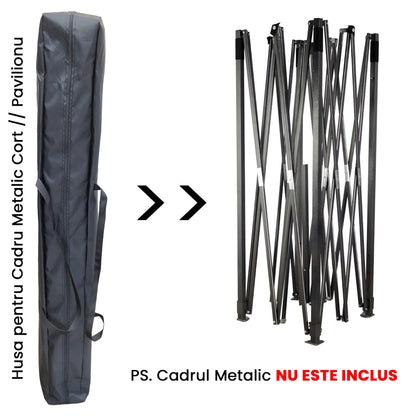 Geanta Husa de Depozitare pentru Cort Pavilion, Klevo, Husa Anti-Praf pentru Pavilion, din Poliester, 147 x 17 x 17 cm, Negru