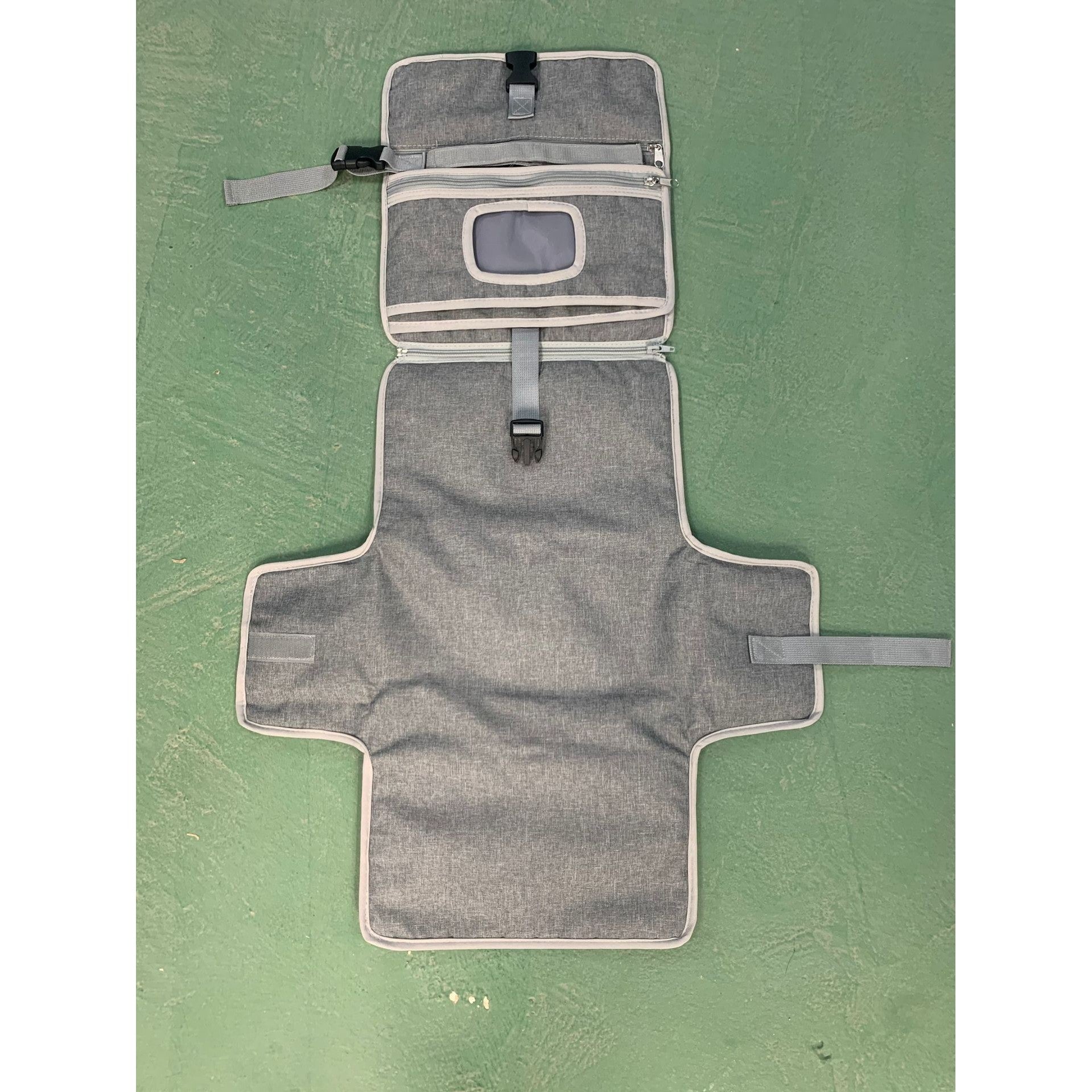 Geanta Multifunctionala, Klevo, Tip Aleza de Schimbat Scutece, Impermeabila, din Panza Oxford, cu Buzunare, Usor de Agatat, 30 x 20 cm, Gri