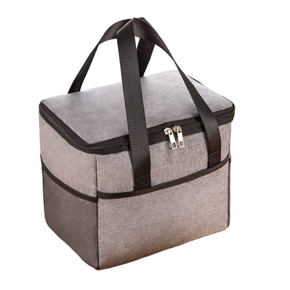 Geanta Termica Klevo pentru Pranz, Compartimente Telefon si Tacamuri, Multifunctionala, Impermeabila, 24x18x21 cm, Gri