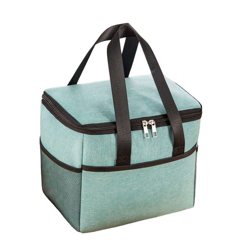 Geanta Termica Klevo pentru Pranz, Compartimente Telefon si Tacamuri, Multifunctionala, Impermeabila, 24x18x21 cm, Verde