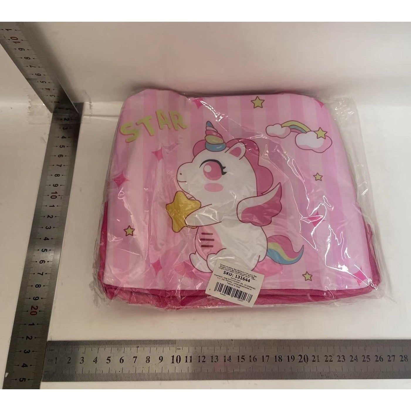 Geanta Termoizolanta pentru Copii, Klevo, 23x13x19 cm, Model Imprimeu Unicorn, din Folie de Aluminiu si Panza Oxford, Roz