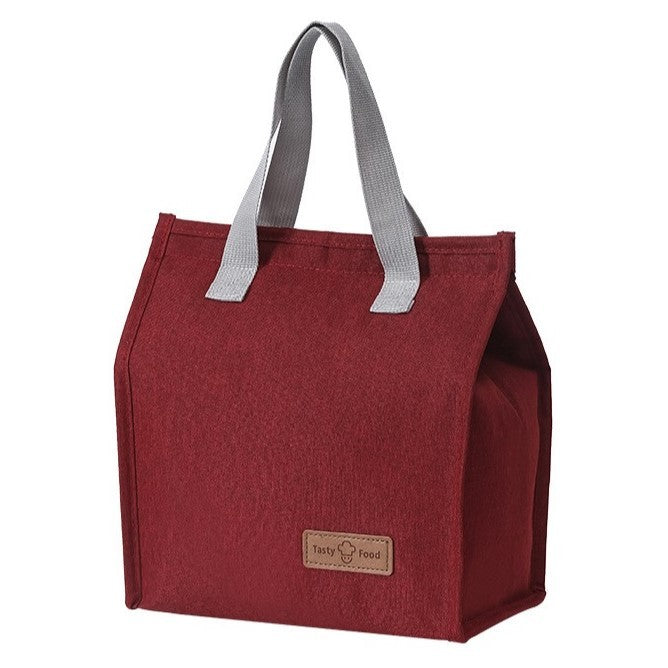Geanta Termoizolanta Tip Bento Bag Klevo, Camping Cooler, Aluminiu, 22.5x13x25,5 cm, 3.3 L, Visiniu
