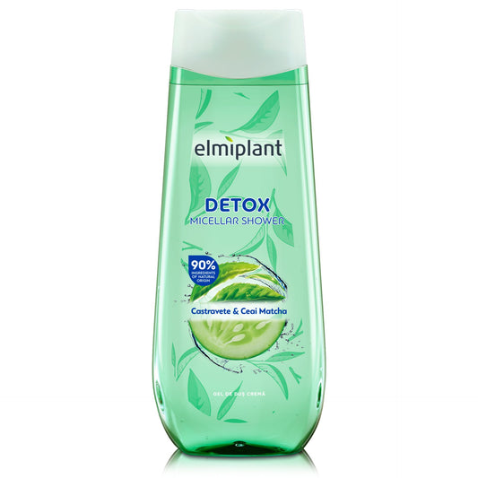 Gel de Dus Detox, Elmiplant, Cu Castravete si Ceai Matcha, 400 ml