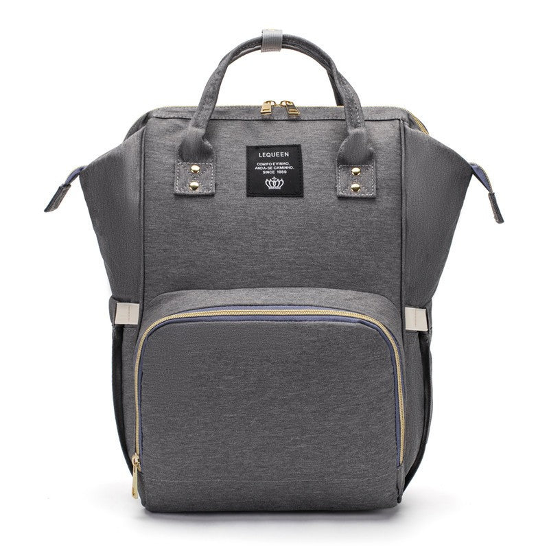 Rucsac Multifunctional pentru Mamici, Klevo, din Panza Oxford, Compartimentare Multipla, Impermeabil, 43 x 18 x 26 cm, Gri Inchis