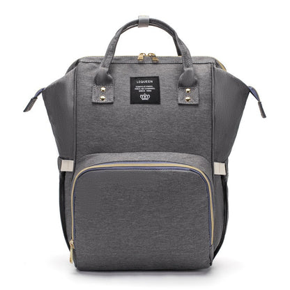 Rucsac Multifunctional pentru Mamici, Klevo, din Panza Oxford, Compartimentare Multipla, Impermeabil, 43 x 18 x 26 cm, Gri Inchis