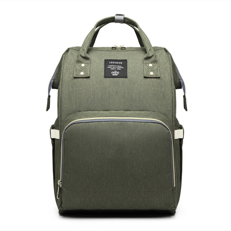 Rucsac Multifunctional pentru Mamici, Klevo, din Panza Oxford, Compartimentare Multipla, Impermeabil, 43 x 18 x 26 cm, Verde Army