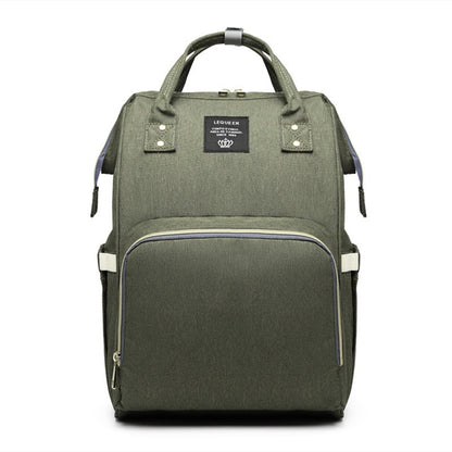 Rucsac Multifunctional pentru Mamici, Klevo, din Panza Oxford, Compartimentare Multipla, Impermeabil, 43 x 18 x 26 cm, Verde Army