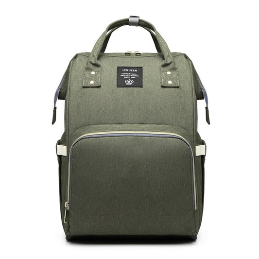 Rucsac Multifunctional pentru Mamici, Klevo, din Panza Oxford, Compartimentare Multipla, Impermeabil, 43 x 18 x 26 cm, Verde Army