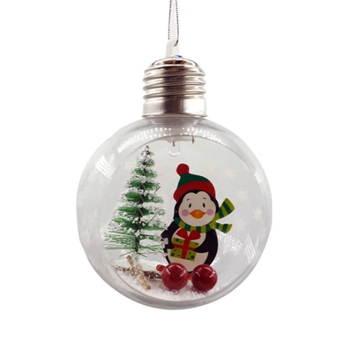 Glob de Craciun, Klevo, cu LED, Model Pinguin, 10 x 5 x 3 cm, Multicolor