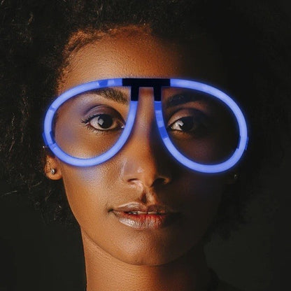 Ochelari Decorativi, Klevo, din Plastic, Fluorescenti, Accesoriu Petrecere, Albastru