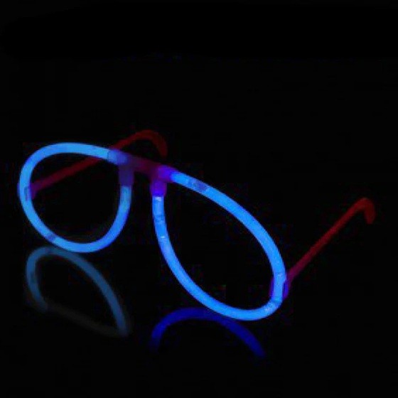 Ochelari Decorativi, Klevo, din Plastic, Fluorescenti, Accesoriu Petrecere, Albastru