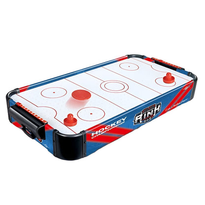 Masa Air Hockey Graffiti fara Picioare, Klevo, PVC, 2 Pucuri, Tabela Scor, 2 Impingatoare, 76x38x9 cm, Albastru