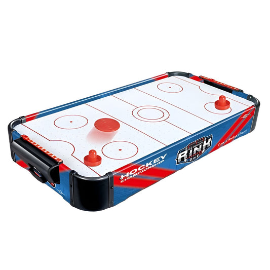Masa Air Hockey Graffiti fara Picioare, Klevo, PVC, 2 Pucuri, Tabela Scor, 2 Impingatoare, 76x38x9 cm, Albastru