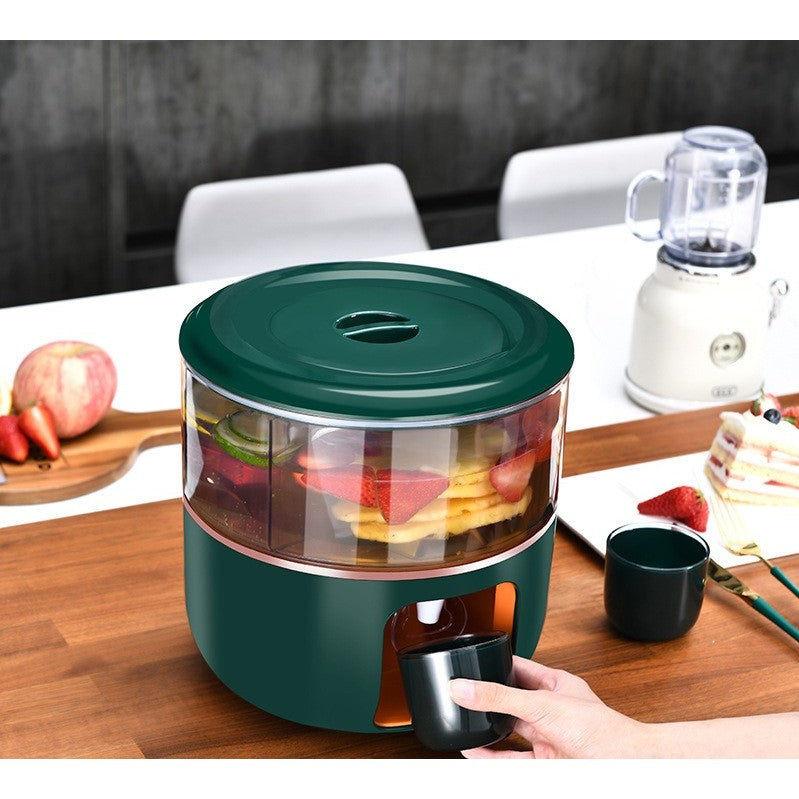 Dozator de apa Klevo, 3 compartimente rotative, capacitate mare de 6l, verde