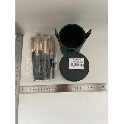Set 14 Pensule de Machiaj cu Peri Moi, Klevo, cu Suport pentru Depozitare, Verzi
