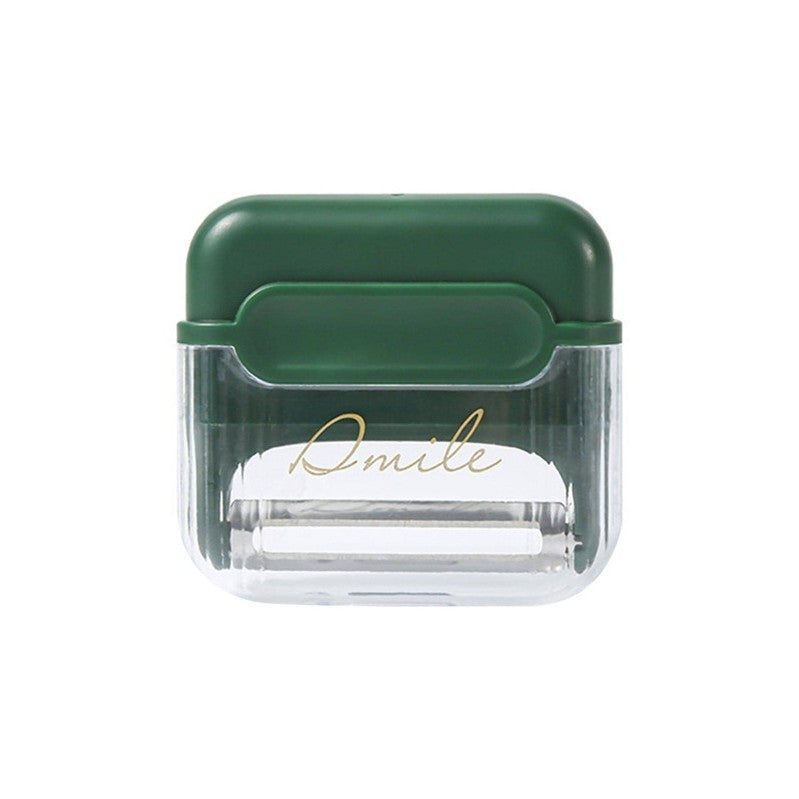 Decojitor/Curatator manual de legume si fructe, Klevo, portabil, cu magnet, doua lame, Inox, Verde, 6.7x6x1.6 cm